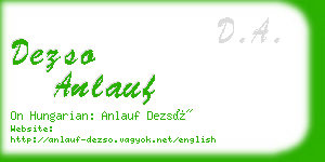 dezso anlauf business card